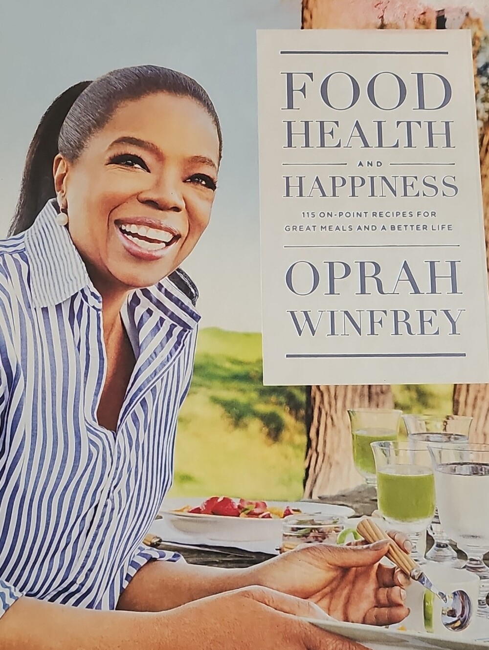 Food Health and Happiness Cookbook - White/Blue Cover